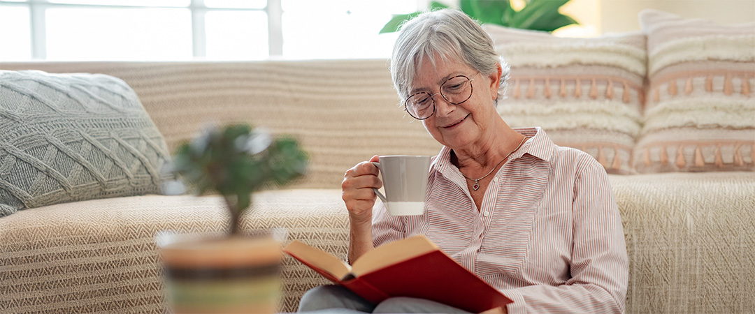 a woman reading a book